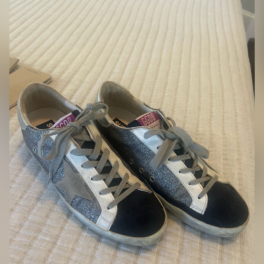Golden Goose dark navy & glitter silver size 40 - Picture 3 of 10
